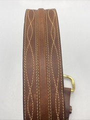 Vintage Larry Mahan Tooled Embroidered Leather Belt 6511 size 34