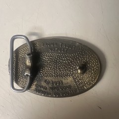 Chad Mfg Corp Brown Trout No7017 Western Metal Belt Buckle Silver/Green 1.5in