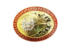 Western Buckle Gold Silver Red Longhorn Horseshoe Cowboy Fit 2 » Hebilla Vaquero