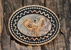 Mexican Rooster Chicken Charro Cowboy Belt Buckle Hebilla Vaquera Made In Mexico