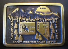 Rocky Mountain Brake Supply 10th Anniv 1990 Belt Buckle Ltd Ed Anacortes Brass