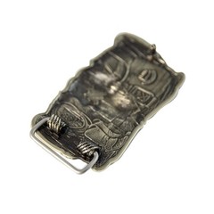 Cowboys Trophy german silver belt buckle, Buffalo Skull, Texas Longhorn Skull