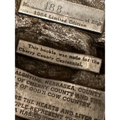 Vintage Siskiyou Belt Buckle Silver Excellent 1984 Valentine NE Centennial Retro