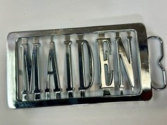 Iron Maiden Music Rock Band 70s 80s Silver Block Letters Belt Buckle