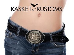Inverted Pentagram Belt Buckle – Baphomet Goat Head Witchcraft Buckle – 920-SO