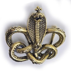 Cobra King Crawling Snake Bronze Belt Buckle