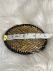 western-style leather belt buckle with a turquoise stone and rattlesnake skin