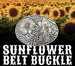 Vintage Silver Floral Belt Buckle 1990s Style Womens Western Accessory Gift