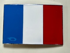 Flag of France French Country Blue White Red Enamel Patriotic Belt Buckle