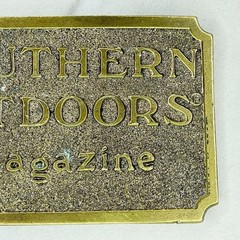 Vintage 1982 Great American Buckle Co Southern Outdoors Magazine Belt Buckle