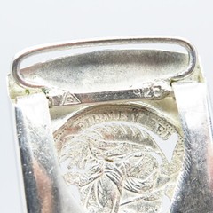 925 Sterling Silver Antique 1907 Peruvian Dinero Coin Belt Buckle