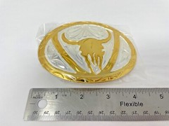 1 NEW Mexican Alpaca Silver Western Biker Belt Buckle BULL SKULL 4 3/8&Prime; x3 3/8&Prime;
