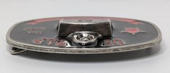 On Tap Belt Buckle Bottle Opener High Flier Beverage Black Red Silver
