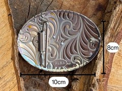 Mexican San Judas Charro Cowboy Belt Buckle Hebilla Vaquera Made In Mexico