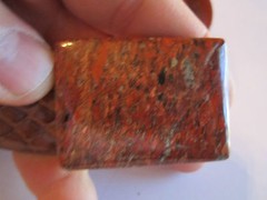 JEAN ROBERTS DESIGNS BROWN SNAKESKIN BELT D. RED STONE? BUCKLE -37&Prime; L END TO END