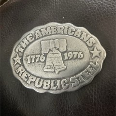 Republic Steel American Liberty Bell Forged Silver Belt Buckle 1776-1976 Vintage