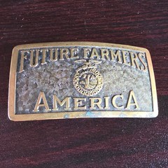 FFA Future Farmers of America Belt Buckle Gold Tone Brass USA Made Education
