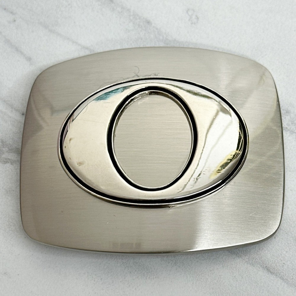 O Letter Initial Monogram Silver Tone Belt Buckle
