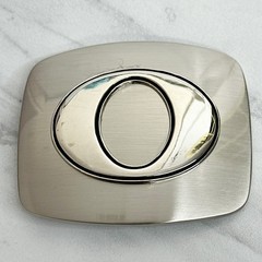 O Letter Initial Monogram Silver Tone Belt Buckle