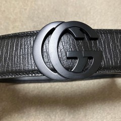 GUCCI Pre-Owned Belt Logo Mark Black Men&rsquo;S Leather