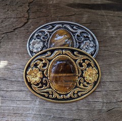 Tiger-eye Stone Mens Belt Buckle – Western Cowboy Native American Belt Buckle