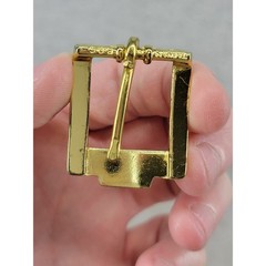 Vintage Gold Tone Rectangular Single Tongue Belt Buckle 1 Inch Width