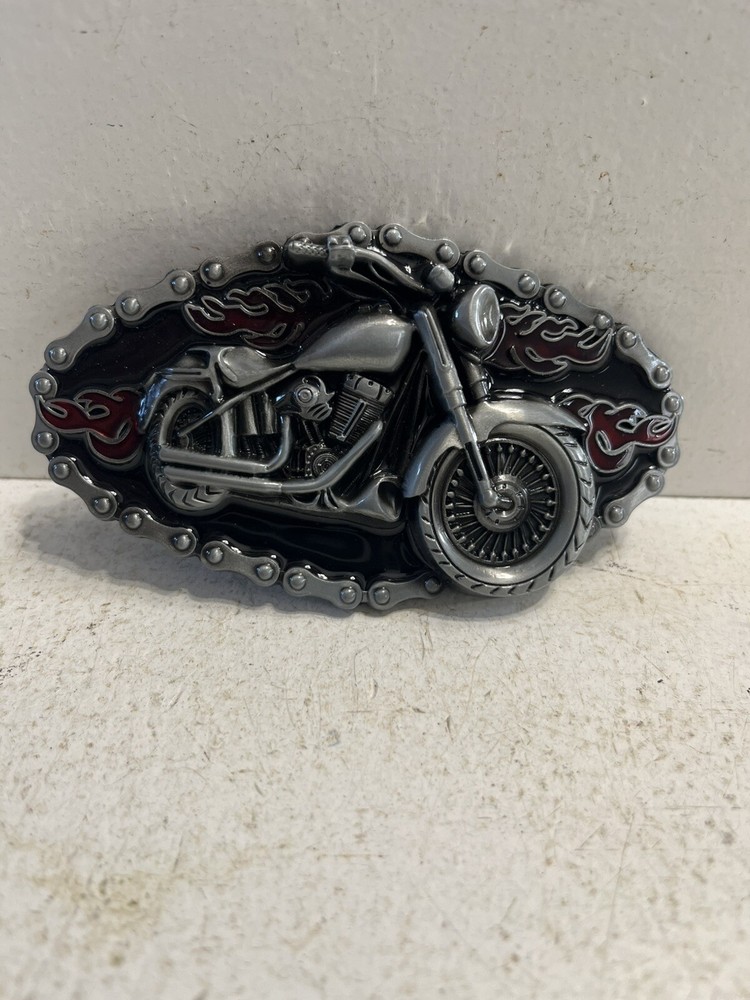 – Motorcycle Themed Aluminum Belt Buckle