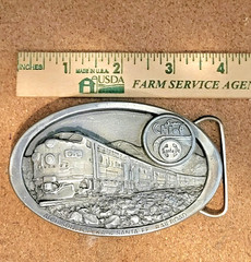 Super Chief Santa Fe -Atchison Topeka & Santa Fe Rai1road Pewter Belt Buckle