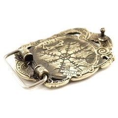 Helm of Awe german silver belt buckle, Viking Helm of Terror Scandinavian Pagan