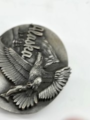 Vintage Alaska Bald Eagle Pewter Belt Buckle Siskiyou Buckle Co Americana 1990