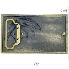 Bronze God Bless America Belt Buckle USA Flag and Eagle Patriotic Buckle