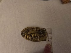 Vintage 1970&rsquo;s Adezy Doe & Buck Forest Scene Bronze Belt Buckle Copyright Adezy