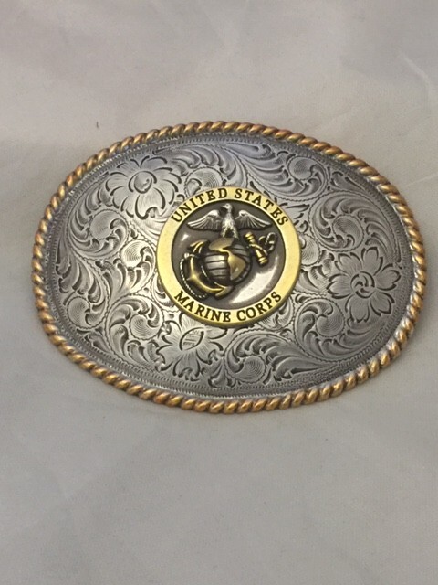 USMC Marine Corps Western Style Buckle