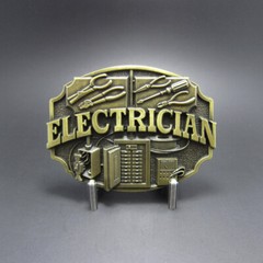Electrician Tradesman Bronze Plated Metal Belt Buckle