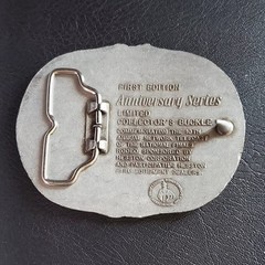 Hesston NFR 25th Anniversary Series 1983 Belt Buckle First Edition Rodeo Pewter