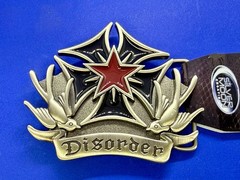 Disorder Iron Maltese Cross Doves NOS Silver Moon Creations Belt Buckle
