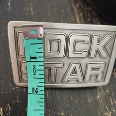 Great American Buckle Co. Pure Pewter Rock Star Belt 2001 Buckle Leather 38 – 40