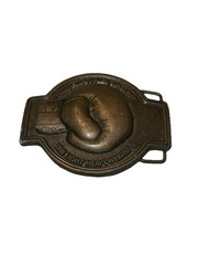 Vtg Belt Buckle Permastran Fiber Glass Pipe Boxing Glove The Light Heavyweight