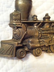BBB Baron Solid Brass Train Engine Railroad Belt Buckle Vintage 1978 4.25×2.25&Prime;