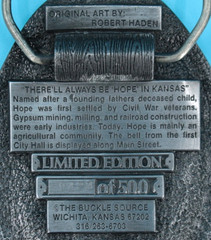 VTG 80s Hope Kansas Centennial Western Commemorative Belt Buckle