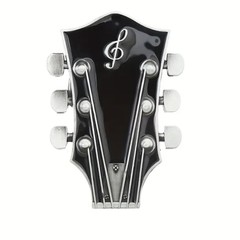 Guitar Head Belt Buckle Black & Silver