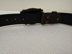 Men’s Size 33&Prime;-38&Prime; Brown Embossed Western Belt W/ Longhorn Buckle, Studded Edge