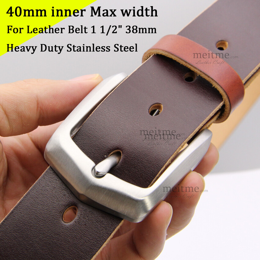 Mens Stainless Belt Buckles Western Buckle For Handmade Leather Belt 1 1/2&Prime; 38mm