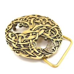 World Tree belt buckle, Old Norse Scandinavian Nordic Celtic Pagan runic Tree