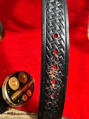VTG Von West Encased Bullet Shells Remmington S & W Long Luger Belt Buckle Guns