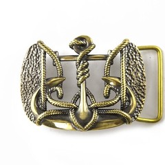 Brass belt buckle Trident Anchor, Ukrainian symbol, Sea anchor belt buckle