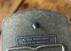 Handyman Club of America Belt Buckle Brass 1996 Vintage With Original Bag