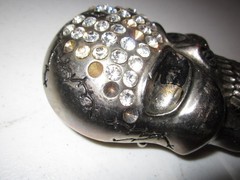 Rhinestone Covered Skull Head Belt Buckle Extremely Rare Find!!!