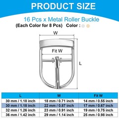 8Pcs 0.7&Prime; Single Prong Belt Buckle Metal Roller Buckle Silver/Light Gold