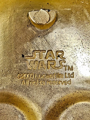 VTG 1996 Star Wars C-3PO Gold Tone Metal Belt Buckle Lucasfilm Punch Rebel